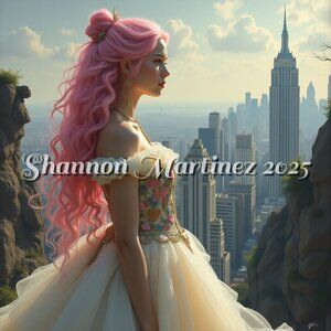 Canvas print of a princess with a dystopian cityscape